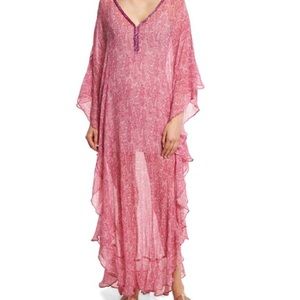 * Calypso St. Barth "Sirmic" chiffon dress in paisley print. ONE SIZE